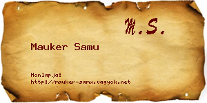 Mauker Samu névjegykártya